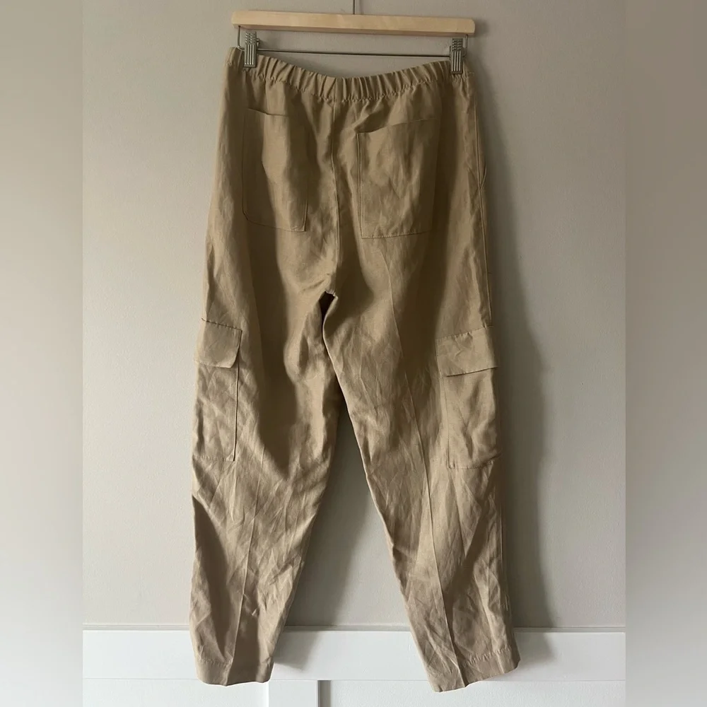 Babaton Titan Linen Cargo Pant Size Small in Beige